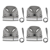 Kuber Industries Reflective Dog Harness With Adjustable Leash|Breathable Polyester Mesh Fabric |XS Size|HT-844|Comfortable No-Pull Grip|QuickRelease Buckles|Easy On - Easy Off Harness|Grey (Pack Of 4)